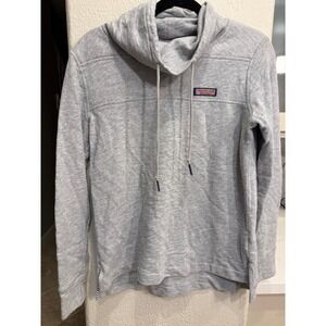 Vineyard Vines Women's Gray Cowl Neck Pullover Sweatshirt XXS Whale Logo